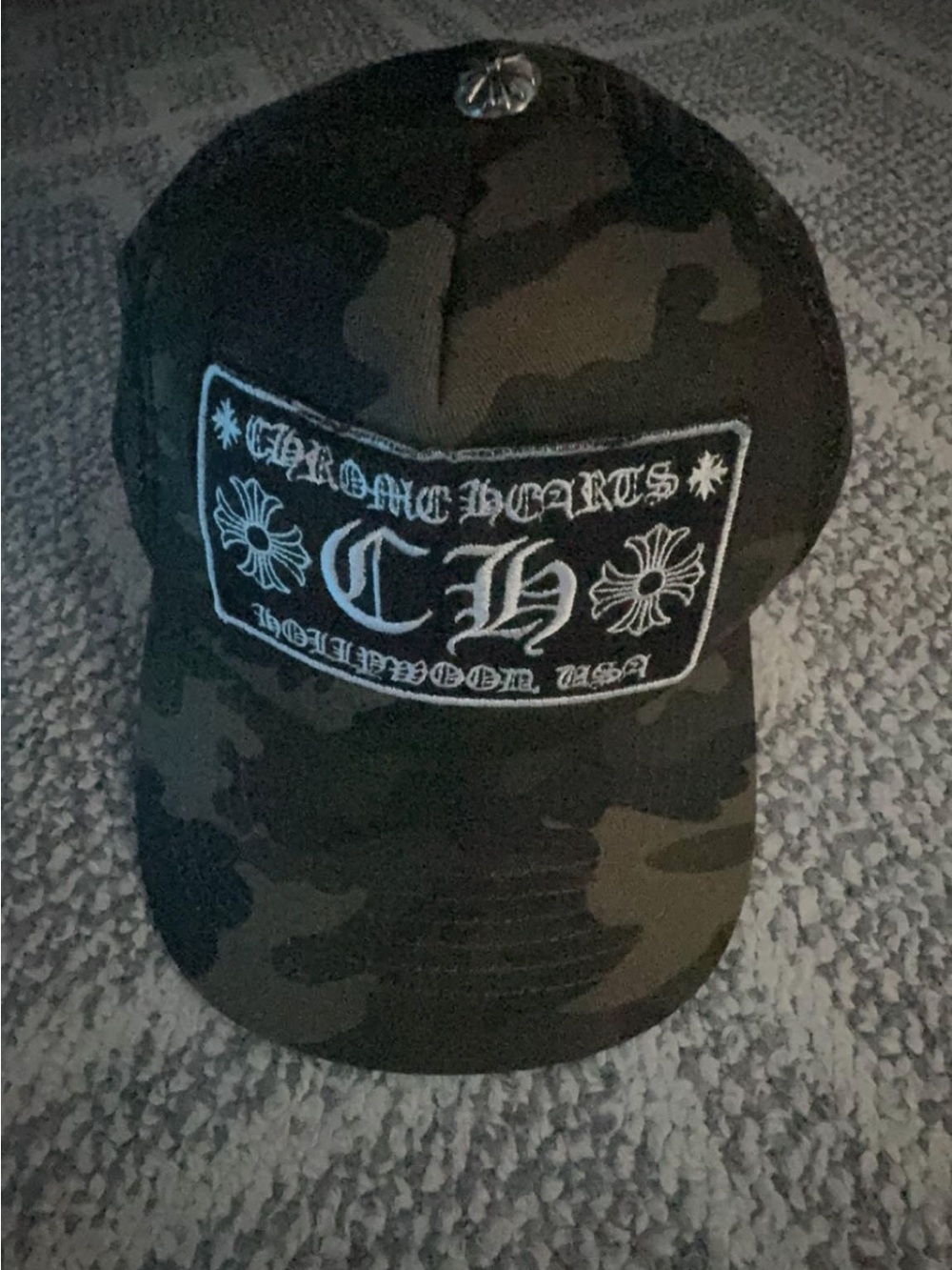 Chrome Hearts CH Patch Camouflage Baseball Cap